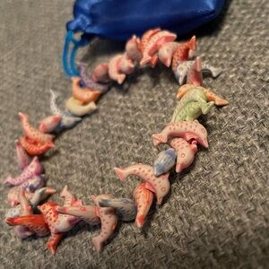 VINTAGE HANDMADE DOLPHIN CHARM BRACELET JEWELLRY JEWELRY